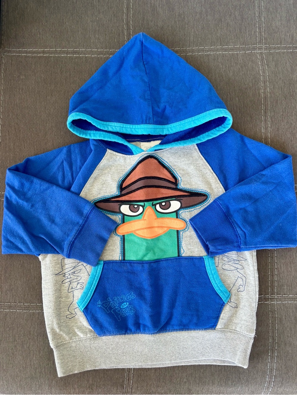 Disney Store 2011 Perry the Platypus Blue & Gray Kids Hoodie